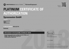 Motorola Platinum Partner Certificates of Spreenauten GmbH